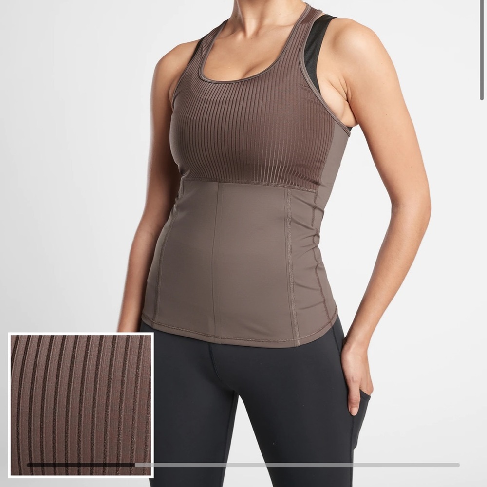 Athleta Vitality Rib Tank in Coffee House
